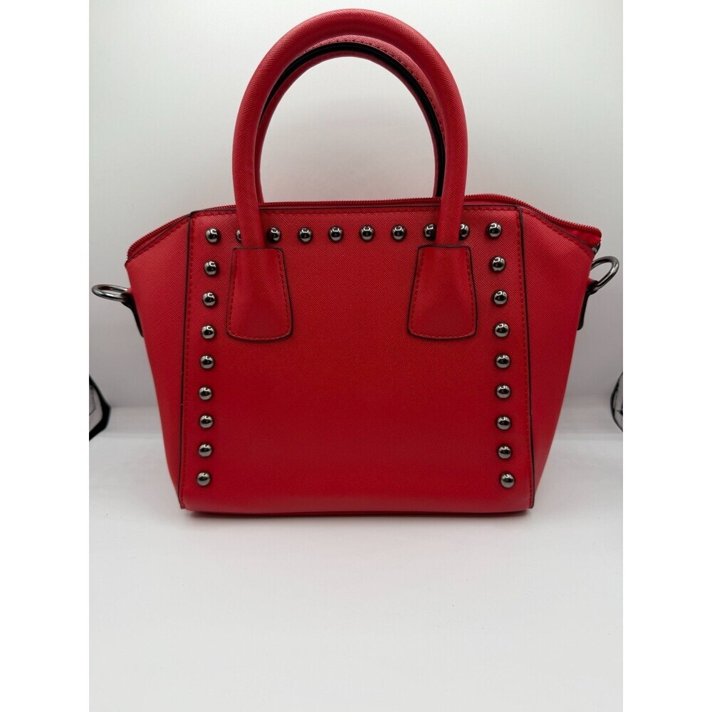 Olivia Miller Red Studded Satchel Handbag Tote Purse NWT Zip Top